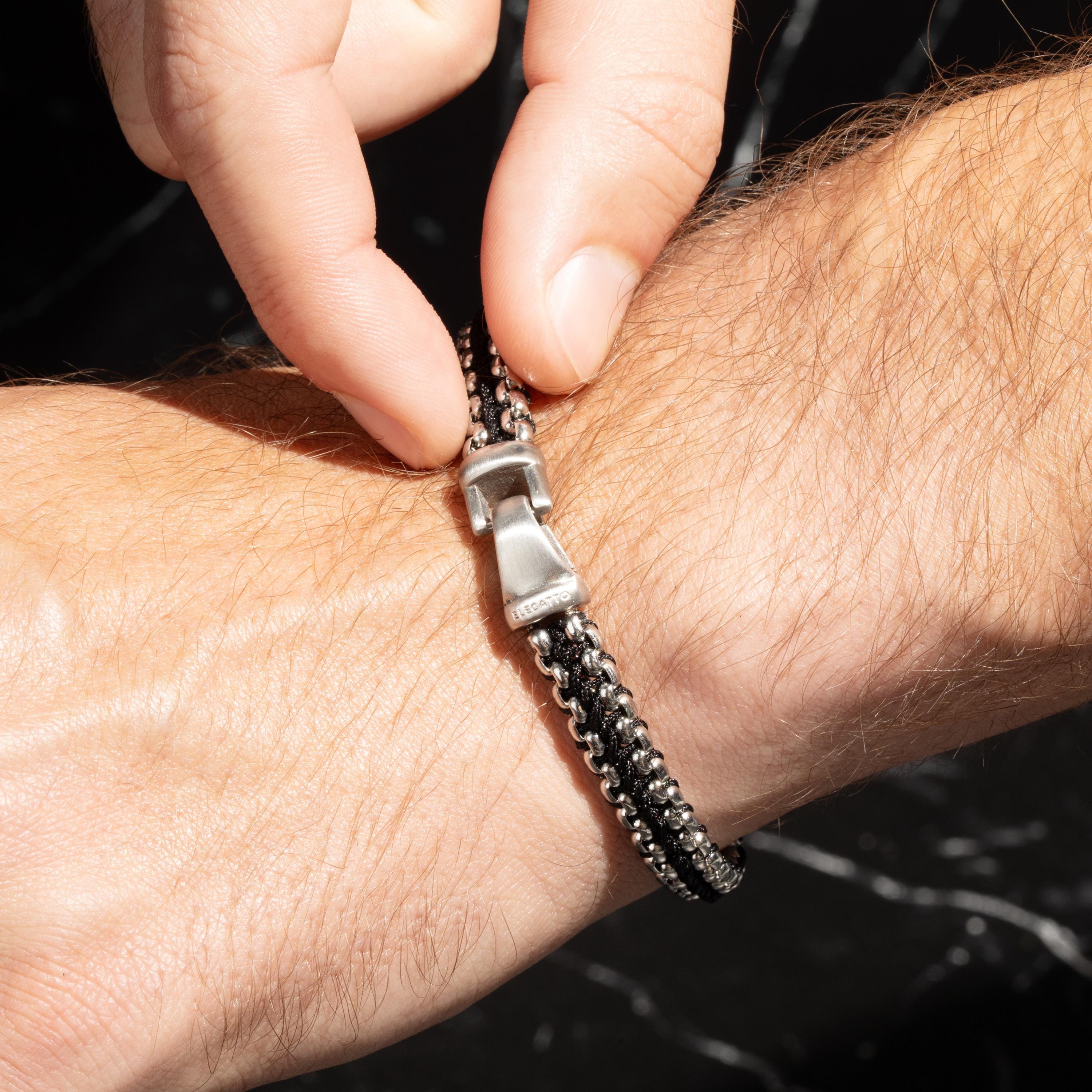 ステンレススチールリンクブレスレット - モダンなメンズジュエリー