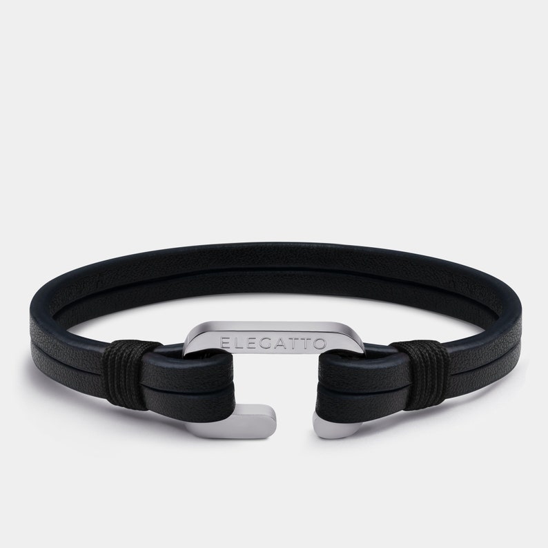Black Leather Rope Bracelet for Men - Minimalist Unisex Jewelry, Perfect for Father’s Day, Graduation, or Birthday