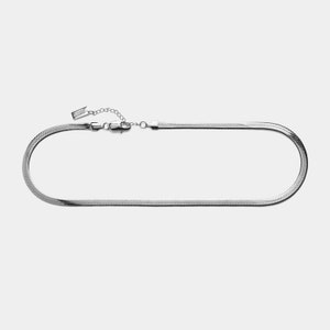 Silber Fischgrät Halskette - Unisex Minimalist Schmuck, perfektes Geschenk für Sie und Ihn