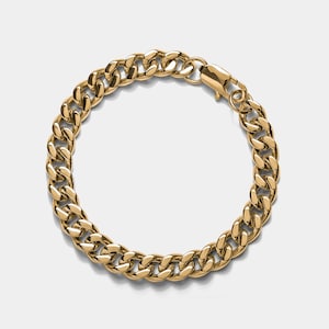 Gold Cuban Link Chain Bracelet for Men -  Ideal Gift for Him, Unisex Jewelry