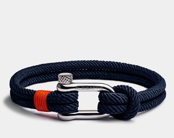 Bracelet corde bleu marine pour homme - Nylon durable, cadeau idéal pour petit ami et fête des pères