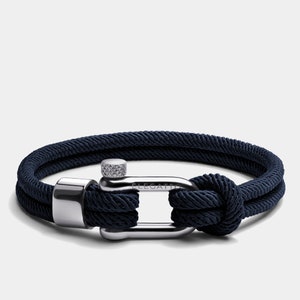 Nautical Rope Bracelet for Men - Minimalist Navy Nylon, Perfect Valentine&#39;s or Graduation Gift, Unisex Design