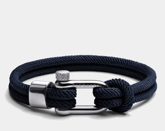 Nautical Rope Bracelet for Men - Minimalist Navy Nylon, Perfect Valentine's or Graduation Gift, Unisex Design.
