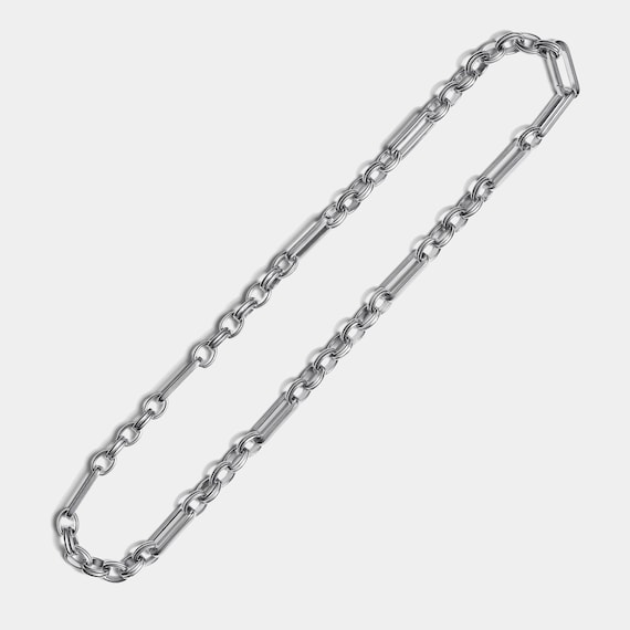 シルバーメッキステンレススチールチェーンブレスレット＆ネックレス 