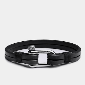 Black Leather Rope Bracelet for Men - Minimalist Unisex Jewelry, Perfect for Father’s Day, Graduation, or Birthday