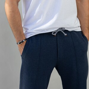 Navy Blue Leather Bracelet for Men - Perfect Birthday Gift for Him