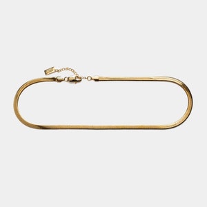 Gold Herringbone Necklace for Women - Classic Chain, Perfect Modern Gift for Her