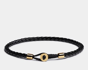 Einfaches dünnes geflochtenes Lederarmband für Männer - Ideales Freundgeschenk, elegantes Lederschnurzubehör