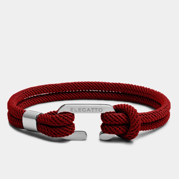 Minimalistisches Nautisches Seil Armband, Rotes Seil Armband, Perfektes Geschenk für Ihn, Geschenk von der Braut, Ehemann Jahrestag, Unisex Schmuck Geschenk