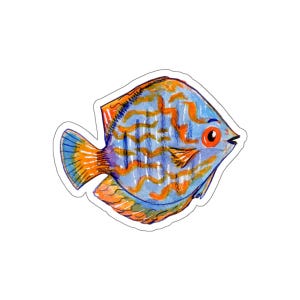 Blue Discus Sticker- waterproof