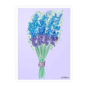 Pegatina de ramo de lavanda, vinilo para diarios y portátiles, para portátil, para diario, de arte digital y para planificador.