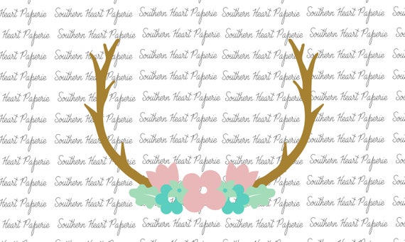 Download Free Floral Deer Antler Svg Cut File Instant Design Files For Etsy SVG Cut Files