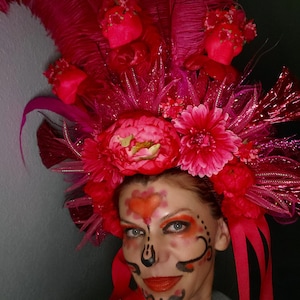 Tocado de Halloween, tocado de Catrina, tocado del día de la muerte, tocado de calavera, corona de otoño, corona de halloween de Barbie