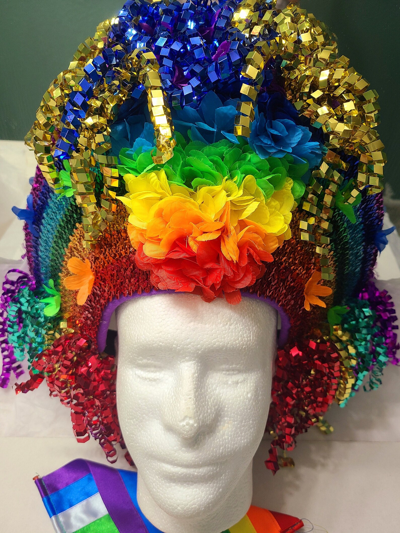 Pride Parade Headdress, Rainbow Crown, Rainbow Headdress, Multicolored