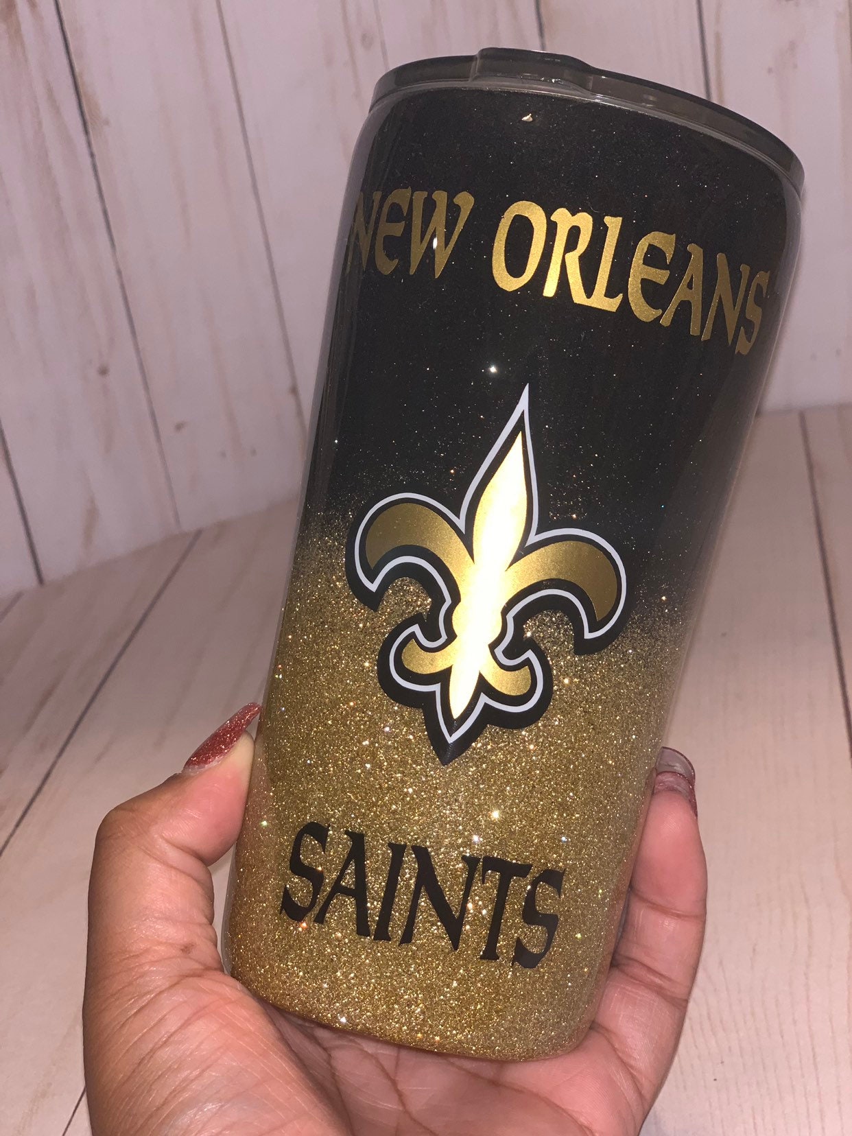 New Orleans Saints Ombre' Tumbler NFL Teams Saints - Etsy