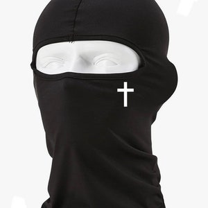 White Jesus cross black ski mask | for women & men , lightweight | gift for him