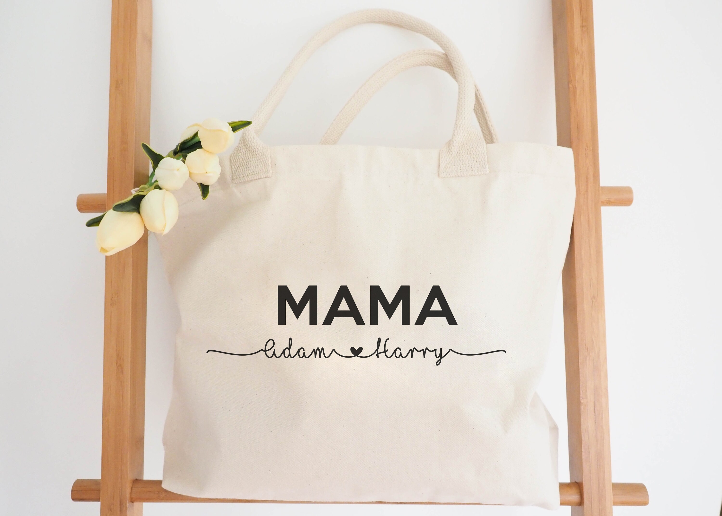 Personalised MUM Bag with Kids Names Premium 100 Cotton Etsy