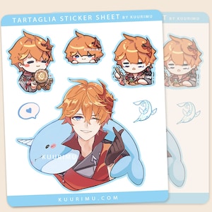 Tartaglia Kiss Cut Sticker Sheet (3.2&quot; x 3.8&quot;) - Matte