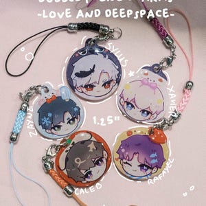 LADS Acrylic Phone Charms - Love and Deepspace - Caleb Sylus Zayne Xavier Rafayel
