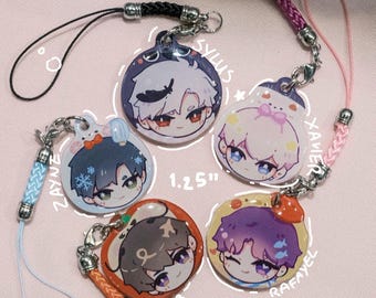 LADS Acrylic Phone Charms - Love and Deepspace - Caleb Sylus Zayne Xavier Rafayel