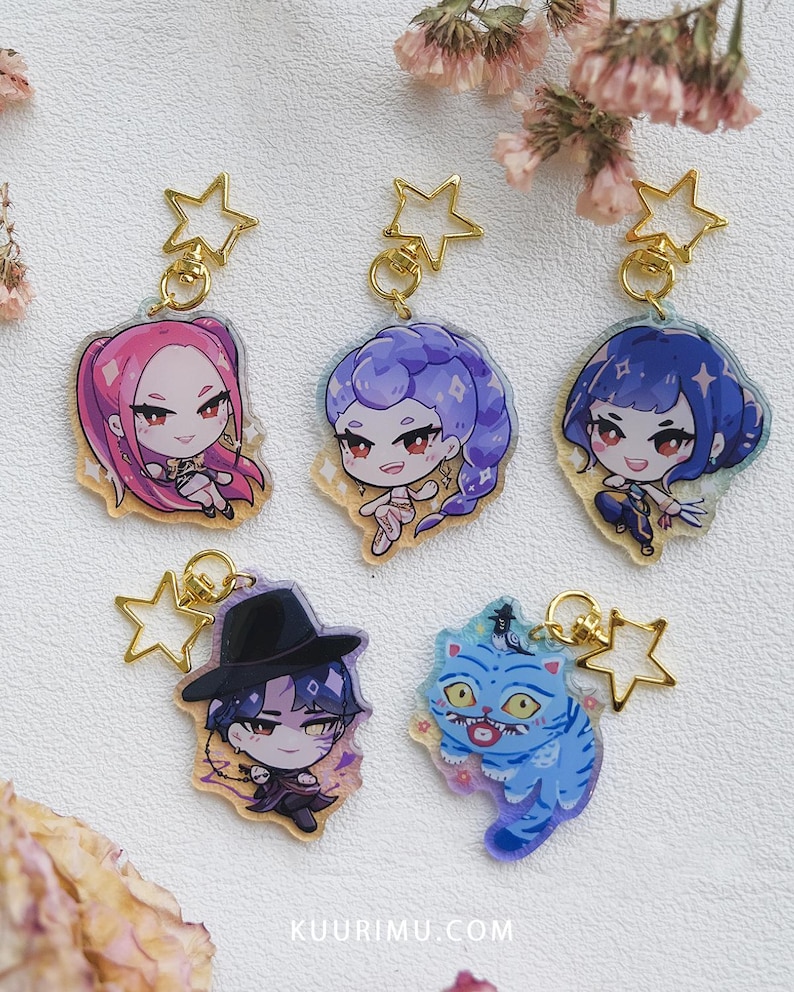 Jinu Keychains KDH Acrylic Keychains - Rumi Jinu Mira Zoey Sussy Derpy Kpop Demon ...