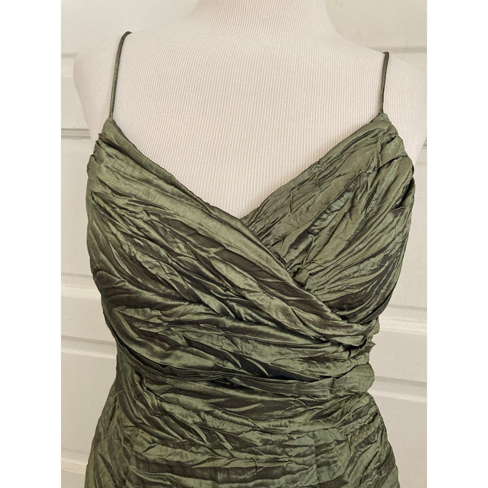niki livas green dress VTG Niki Livas Dress Green Size 4 Spaghetti Straps Rushed Pencil Formal  Prom