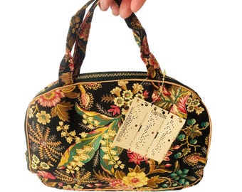 Trousse de toilette en toile florale vintage Saks Fifth Avenue, NWT, étui de voyage à double fermeture éclair