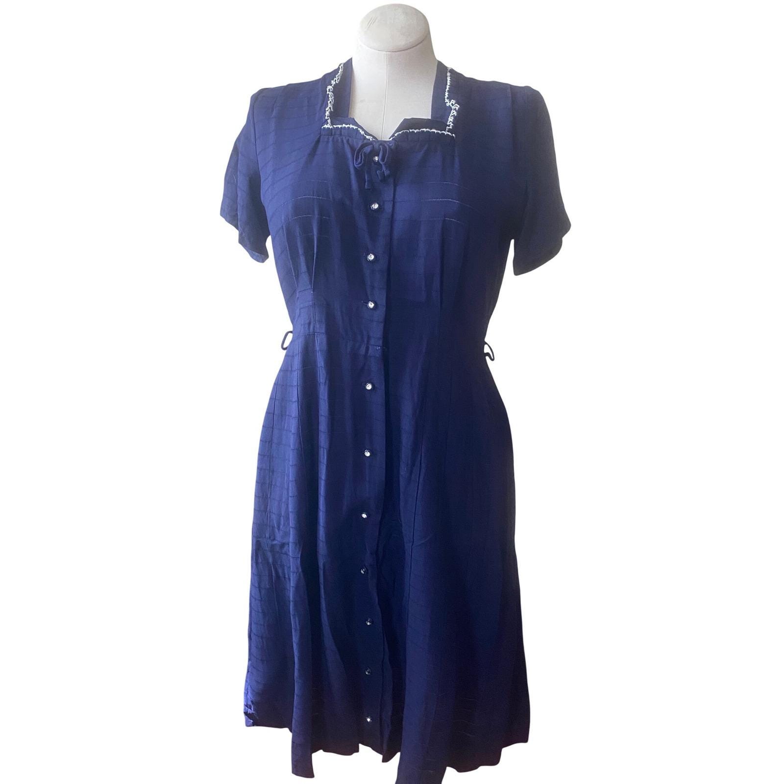 Blue Dress 1940s - Etsy Blue Dress 1940s - Etsy