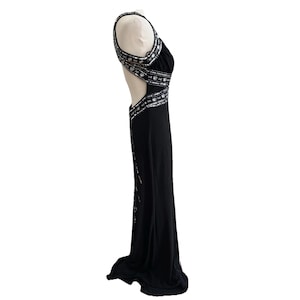 Robe longue noire Adrianna Papell vintage Y2K, robe de bal de promo (taille 7/8) image 7