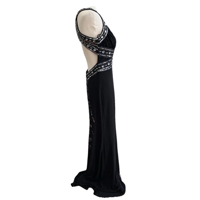 Robe longue noire Adrianna Papell vintage Y2K, robe de bal de promo (taille 7/8) image 7