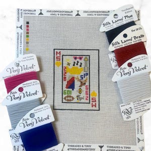 Pre-Order | MS Playing Card, Hand-Painted Needlepoint Canvas |  Canvas only!! Mississippi Needlepoint, 18 mesh needlepoint canvas