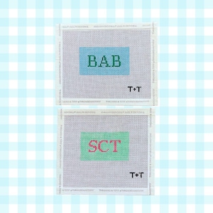 Custom Monogram Initial Bag Charms, Hand-Painted Needlepoint Canvas | Made to Order | CANVAS ONLY!!!! Needlepoint Bag Charms