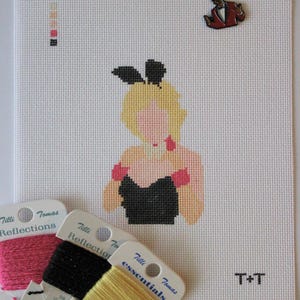 Playmate Dolly Hand-Painted Needlepoint Canvas | Made to Order | CANVAS ONLY!!!!