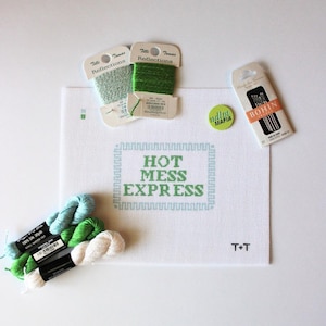 Pre-Order: Hot Mess Express Needlepoint Canvas | Hand-painted Needlepoint Canvas, Made to order | CANVAS ONLY!!!!!