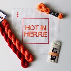 Hot In Herre Hand-Painted Needlepoint Canvas | Made to Order | CANVAS ONLY!!!!