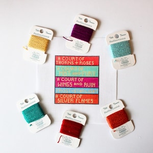 ACOTAR Spines Hand-Painted Needlepoint Canvas| CANVAS ONLY! | Book Needlepoint, A court of thorns and roses needlepoint, Trendy needlepoint