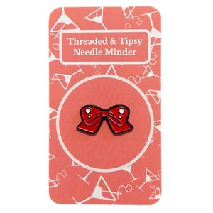 Red Bow Needle Minder, Soft Enamel Magnetic Pin