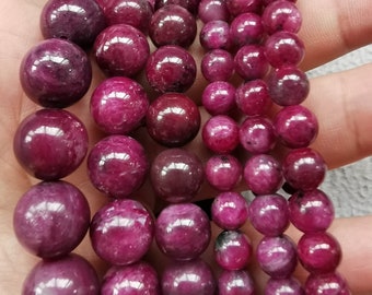 Raw Ruby Bracelet: Genuine Ruby-Epidote Gemstone Jewelry