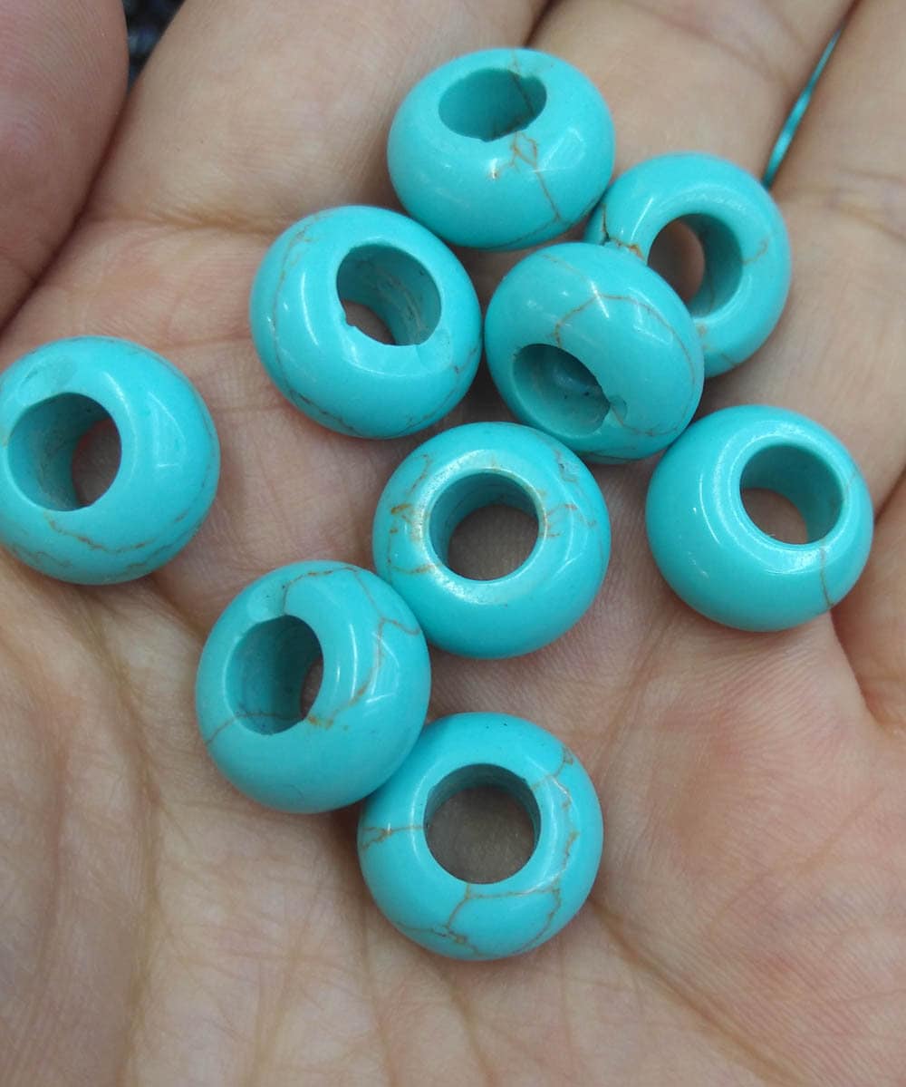 Large Hole24pcs 10x14mm Mint Blue Turquoise Beads Grade 