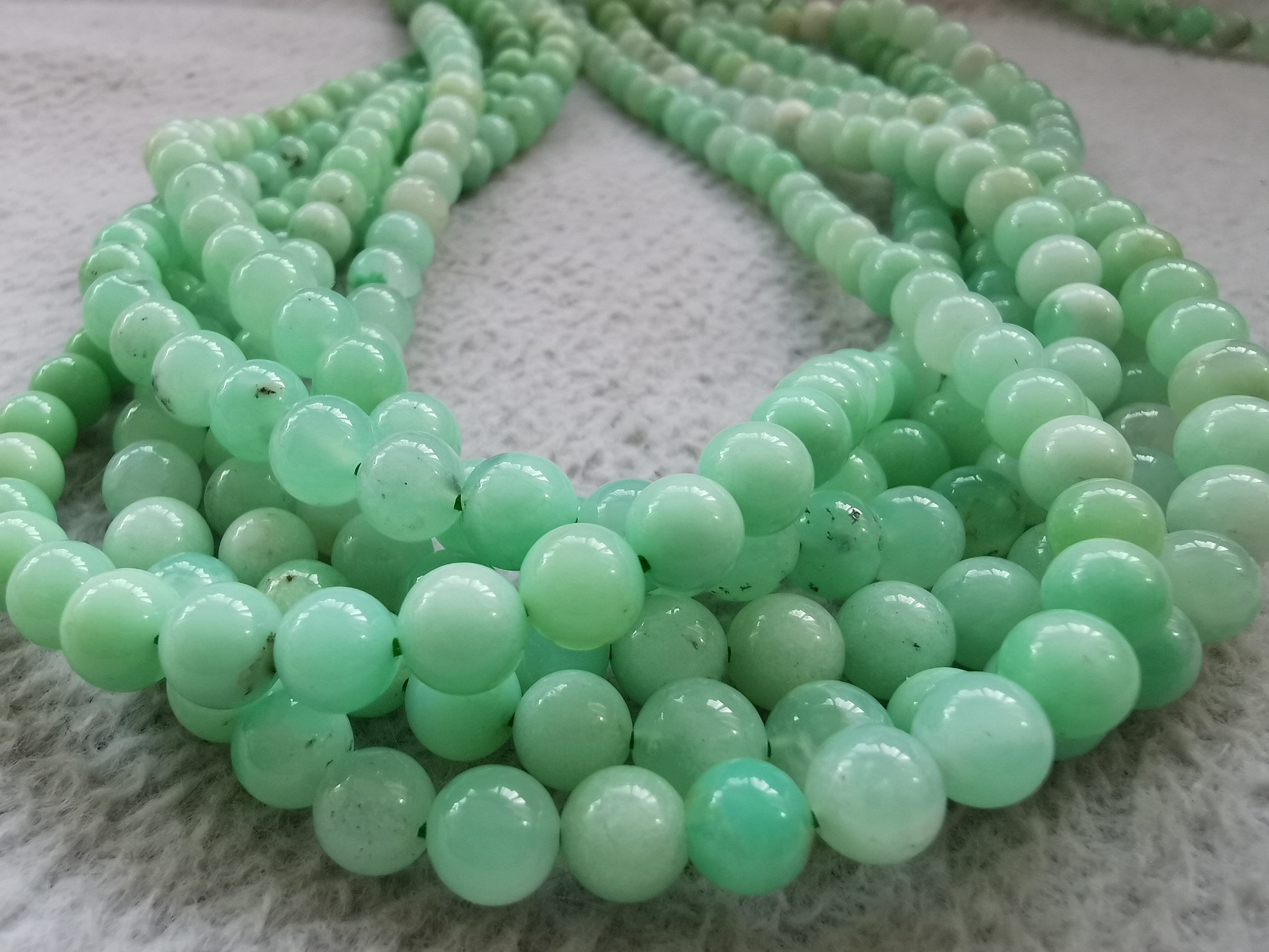 16 Inch Australian CHRYSOPRASE bead set smooth round bead Etsy