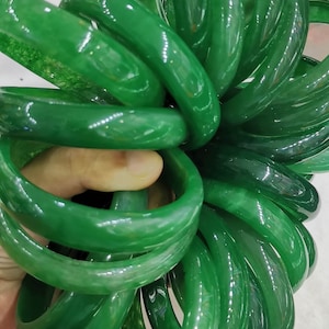 Handmade Green  jadeite bangle  bracleet diameter 54 mm-60mm 1pcs Emerald Jade Bangles For jewelry gift