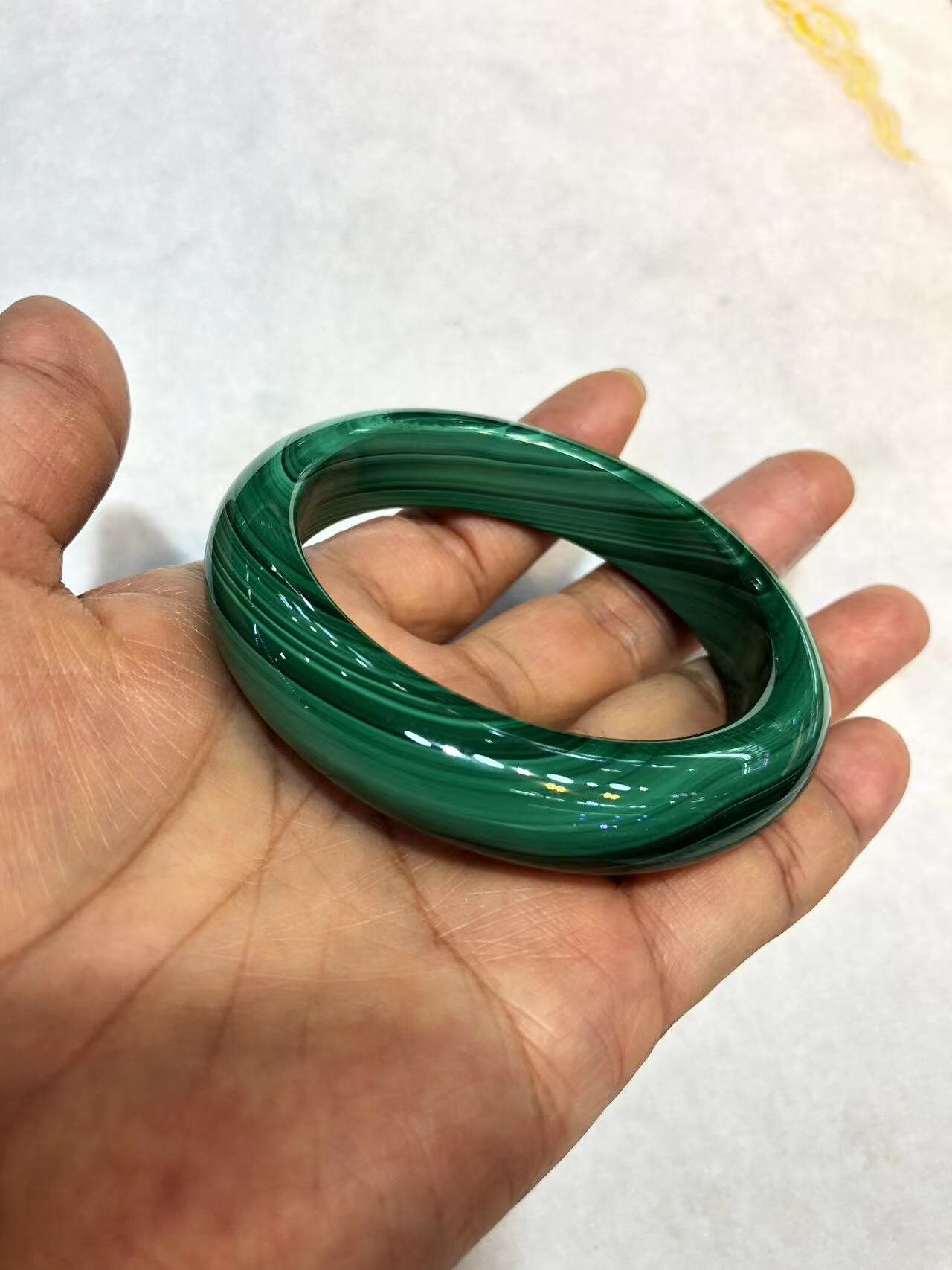 アズライトのバングル AAAA 本物マラカイト バングル 54-62 mm グリーンクォーツ マラカイト