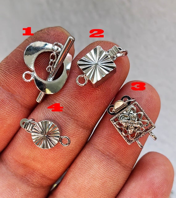 Top Quality --10pcs Stainless Steel Push Clasp Oval Rice Round Square Box  Heart bar Rhodium Plated/Gold Plated Non Tarnished jewelry Clasp