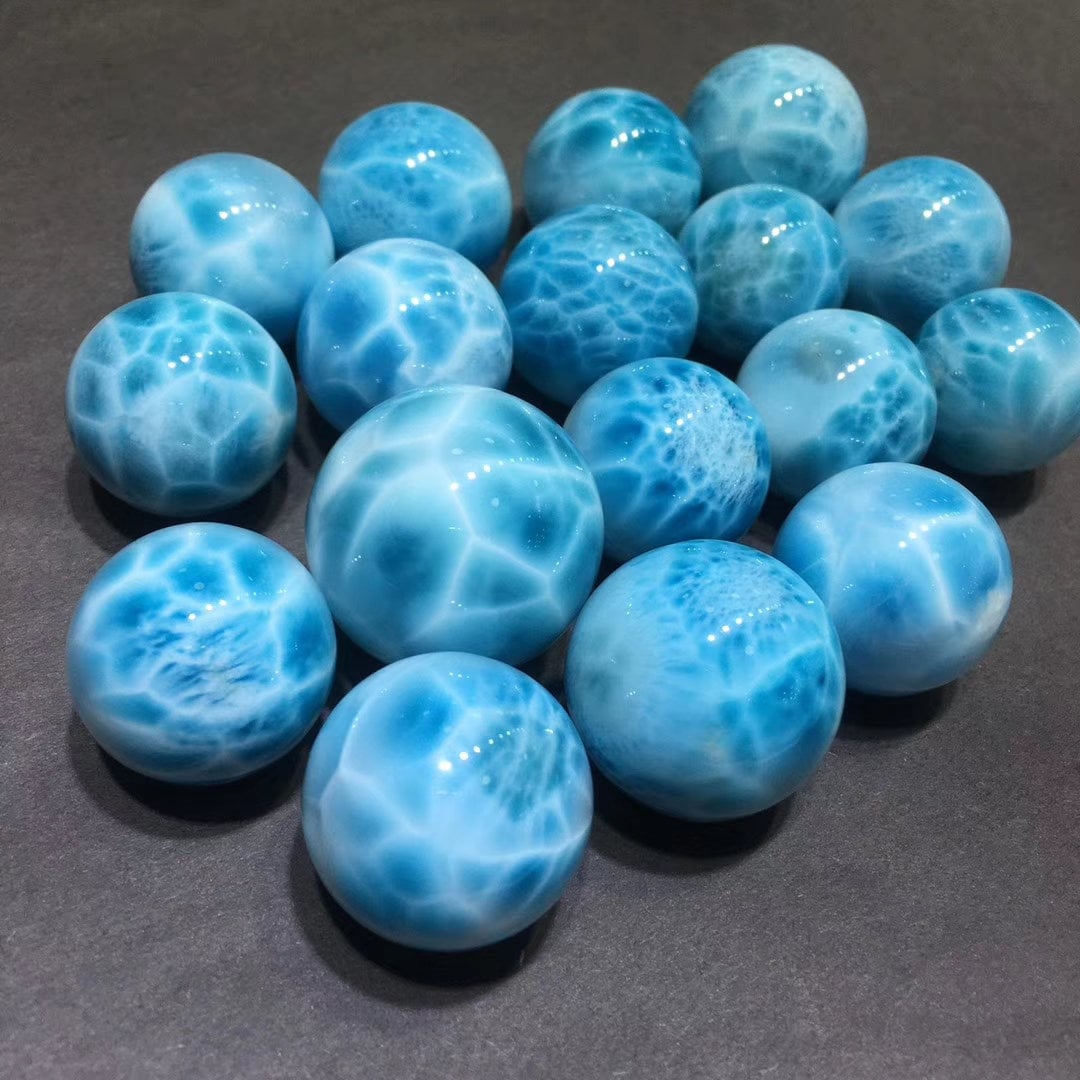 16mm to 30mm Genuine Larimar Cabs Round Dolphin Color Stone, AAA ...
