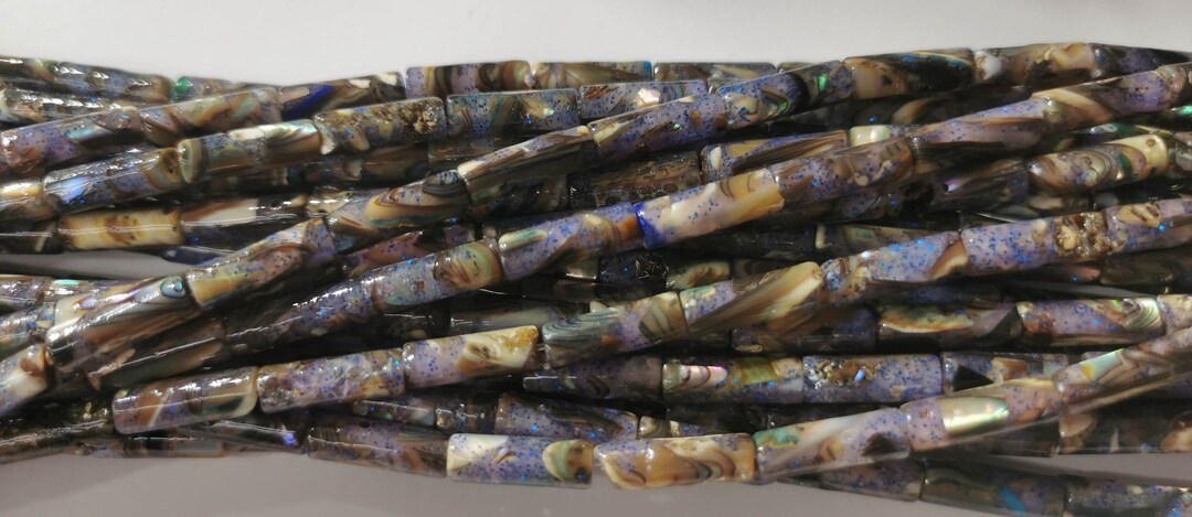 Purple Paua Abalone Shell, Bar Shape Abalone Beads 13x5mm, Rainbow ...