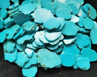 Bulk 20pcs  Dark blue Turquoise,Freeform Slab Slice Howlite Beads,Magnesite Spacer Pendant Accessories Jewelry 20-50mm