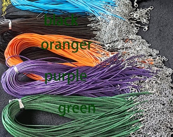 Wholesale Mixed Rainbow Black Necklace Cord 1.5mm 18-20 inch adjustable chain compressed cotton cord jewelry necklace