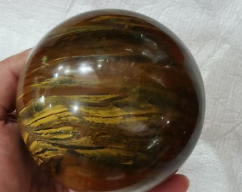 Nueva Esfera de Ojo de Halcón Bola de Cristal de Piedra - Ojo de Halcón Natural - Cristal Healing Stone Gemstone cabujón 1pcs 40-200mm (4")