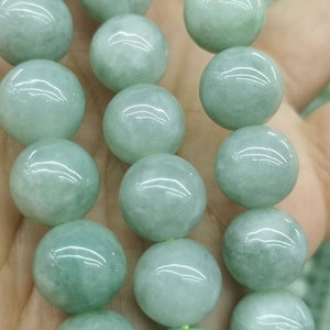 16inch Natural Burma Jadeite Round 6mm 8mm 10mm 12mm 14mm Green Gemstone Beads Nephrite Jade for bracelet-necklace -earrings stone