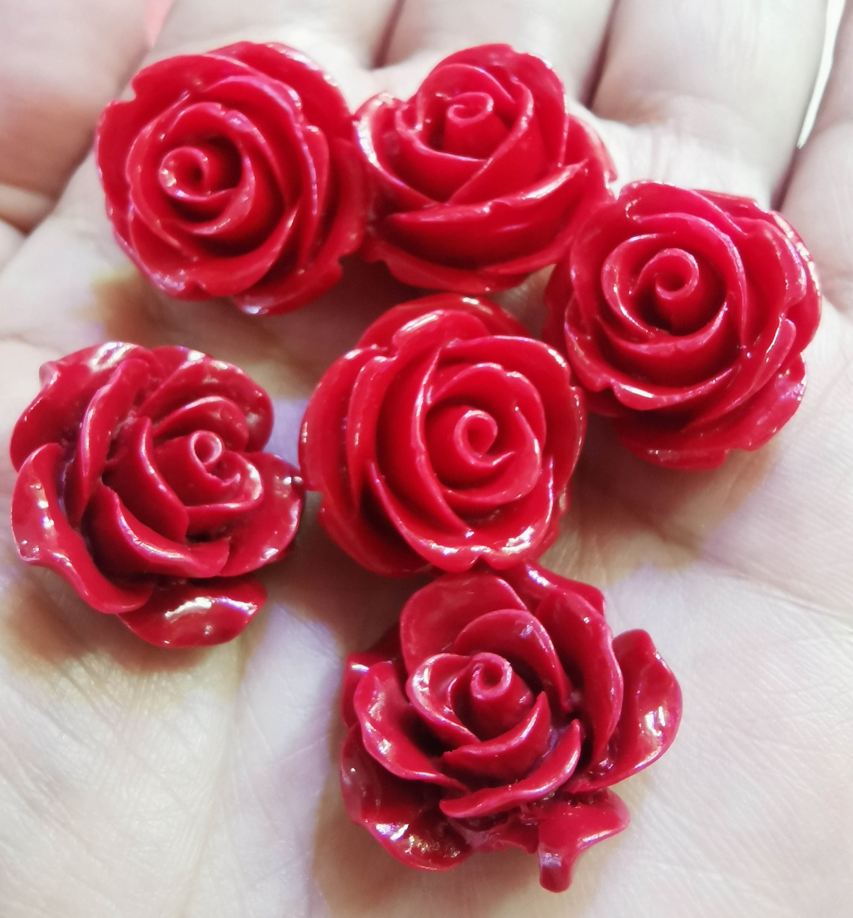  SEWACC 200 Pcs Rose Loose Beads Earring Making Beads Red Beads  for Jewelry Making Red Flower Beads Rose Prayer Beads Rose Beads Floral  Jewelry DIY Craft Beads Coral Beads Lotus 